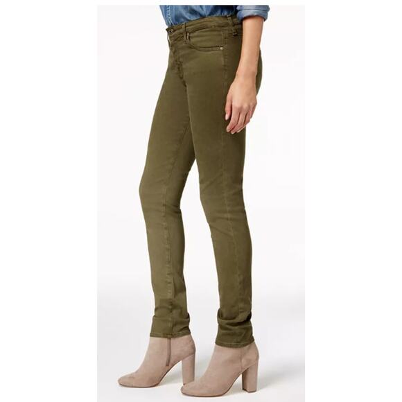 AG Adriano Goldschmied Sulfur Dark Moss Sateen Mid Rise Cigarette Leg Size 32 - Picture 4 of 7